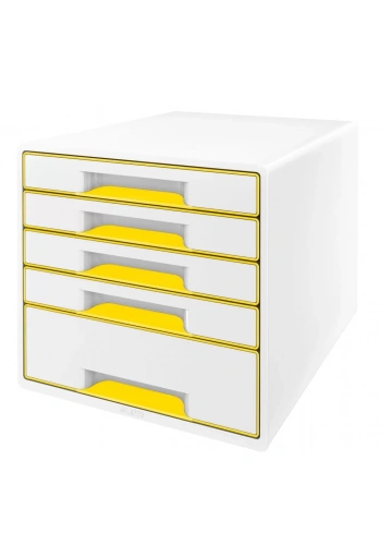 Leitz 5214 WOW Metalik Sarı 5 Çekmeceli Evrak Rafı