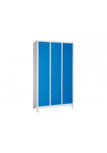 Altı Kapılı Soyunma Dolabı Mavi Gri (Yarım Boy Kapılı)