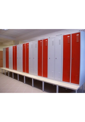 Metal iki Tam Boy Kapılı Soyunma Dolabı Kırmızı Gri (Tam Boy Kapılı)