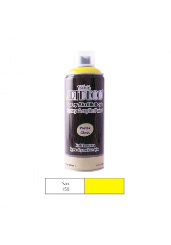 ARTDECO SPREY AKRİLİK BOYA 150 SARI 400ml (Y-400)