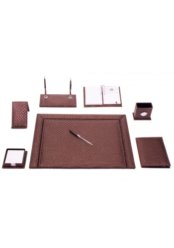 Gülpaş 238 Kahve 10 Parça Örgü Desen Sümen Takımı