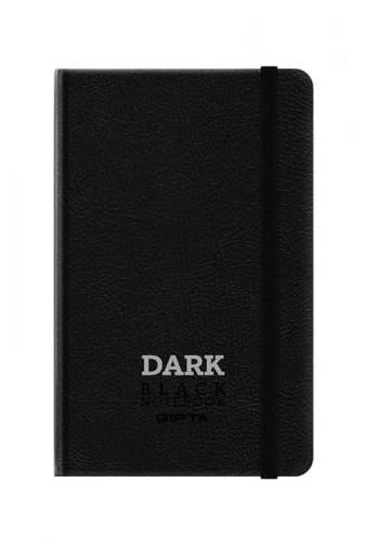 GIPTA DARK DERİ KAPAK SİYAH DEFTER 9x14 DÜZ 64 YAPRAK (2812)