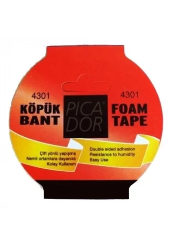 PİCADOR ÇİFT TARAFLI KÖPÜK BANT 50mmx5m ASKILI (KO005)