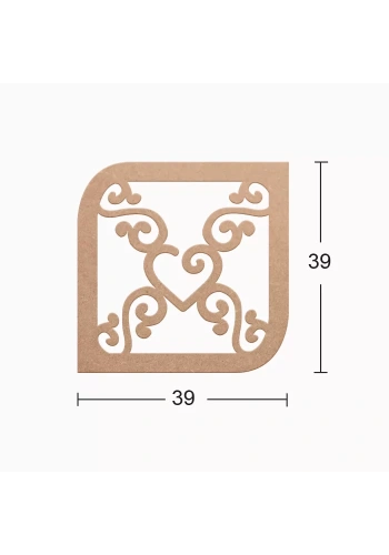 Hobi-Art DS 12 Boyanabilir Kalp Desenli Ahşap Duvar Süsü
