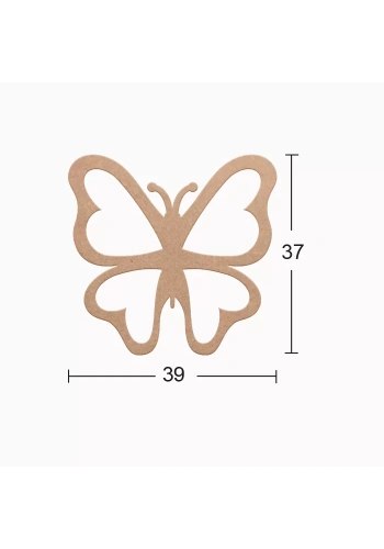 Hobi-Art DS 84 Boyanabilir Ahşap Kelebek Desenli Duvar Süsü