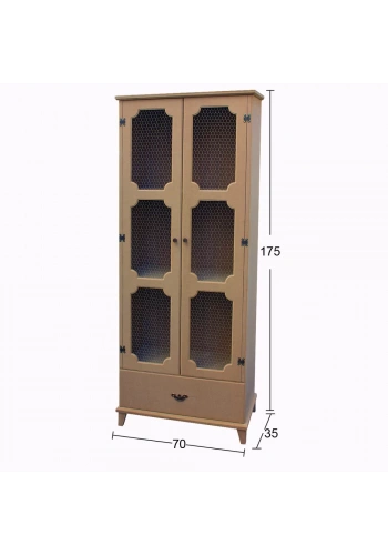 Hobi-Art D 34 Boyanabilir Ahşap İki Kapaklı Telli Dolap