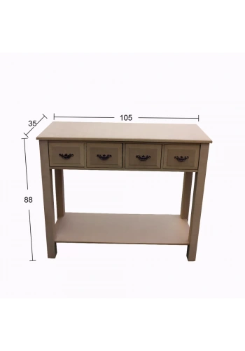 Hobi-Art D 62 Boyanabilir Dört Çekmeceli Vintage Konsol