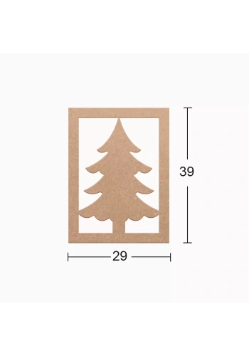 Hobi-Art DS 30 Boyanabilir  Çam Ağacı Desenli Ahşap Duvar Süsü