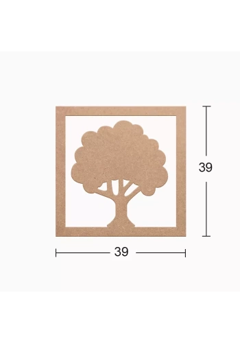Hobi-Art DS 29 Boyanabilir  Ağaç Desenli Ahşap Duvar Süsü