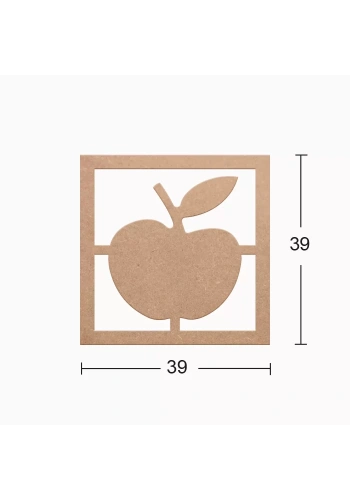 Hobi-Art DS 28 Boyanabilir  Elma Desenli Ahşap Duvar Süsü