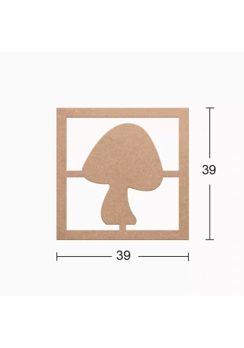 Hobi-Art DS 27 Boyanabilir  Mantar Desenli Ahşap Duvar Süsü