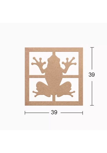 Hobi-Art DS 26 Boyanabilir  Kurbağ Desenli Ahşap Duvar Süsü
