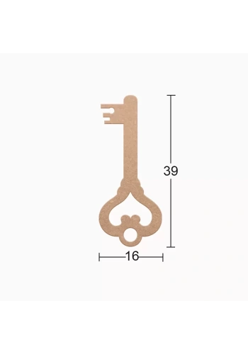 Hobi-Art DS 103 Boyanabilir Ahşap Anahtar Desenli Duvar Süsü