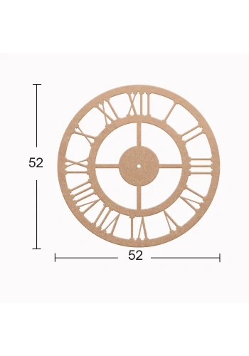 Hobi-Art DS 75 Boyanabilir Ahşap Duvar Saati Desenli Duvar Süsü