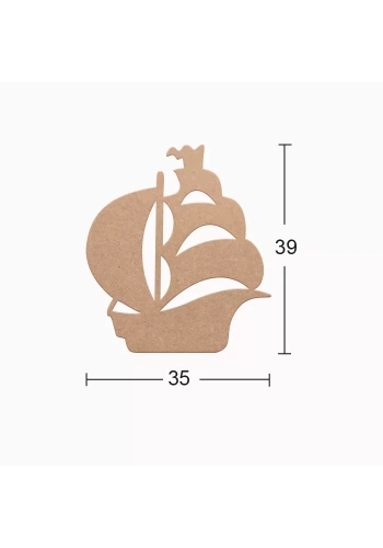 Hobi-Art DS 89 Boyanabilir Ahşap Gemi Desenli Duvar Süsü