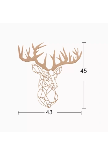 Hobi-Art DS 61 Boyanabilir Ahşap Geyik Desenli Duvar Süsü