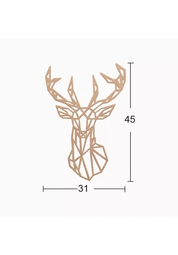 Hobi-Art DS 59 Boyanabilir Ahşap Geyik Desenli Duvar Süsü