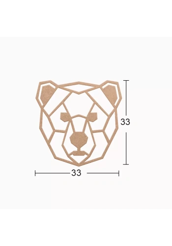 Hobi-Art DS 58 Boyanabilir Ahşap Ayı Desenli Duvar Süsü