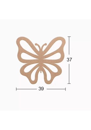 Hobi-Art DS 85 Boyanabilir Ahşap Kelebek Desenli Duvar Süsü