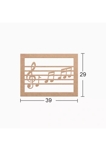 Hobi-Art DS 53 Boyanabilir Ahşap Müzik Nota  Desenli Duvar Süsü