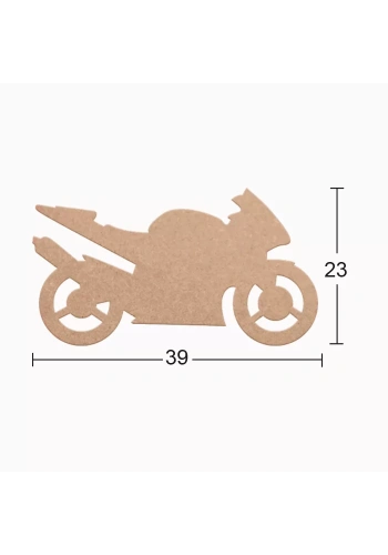 Hobi-Art DS 109 Boyanabilir Ahşap Motosiklet Desenli Duvar Süsü