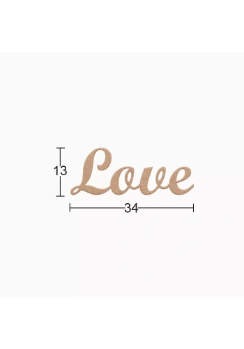 Hobi-Art DS 120 Boyanabilir Ahşap Love Yazılı Duvar Süsü