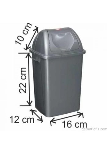 Garanti Metal 7404 Plastik Çatı Kapaklı Çöp Kovası (4,2 Litre)