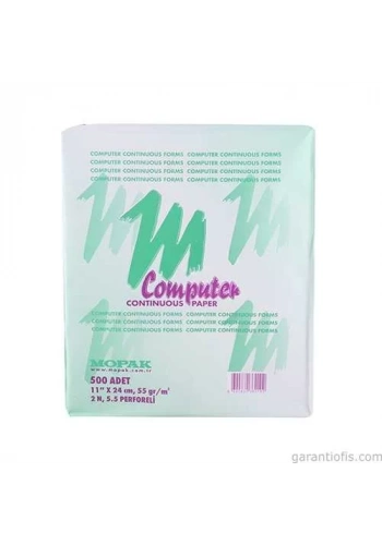 Mopak 2 Nüsha 5,5 Perforfajlı 11x24 Sürekli Form Bilgisayar Kağıdı (500 lü)