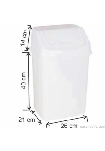 Garanti Metal 7405 Plastik İtme Kapaklı Çöp Kovası (24 Litre)