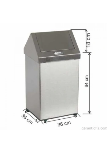 Garanti Metal 1312 Çatı Kapaklı Tekerlekli Çöp Kovası (79 Litre)