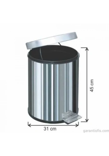 Garanti Metal 1015 Pedallı Çöp Kovası (30 Litre)
