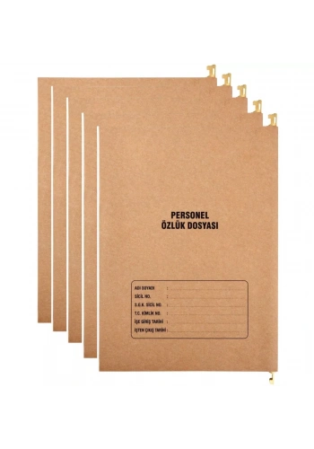 Metal Askılı Personel Özlük Dosyası 8 Yapraklı 5 li Paket