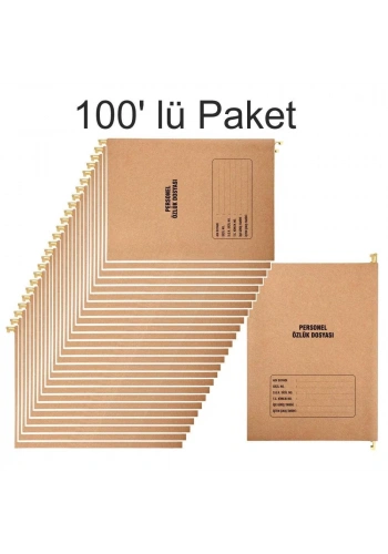 Metal Askılı Personel Özlük Dosyası 8 Yapraklı 100 Lü Paket