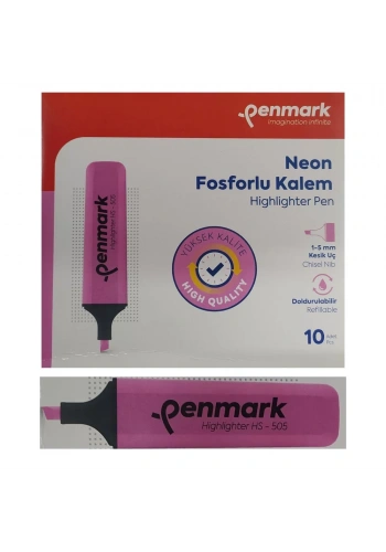 Penmark Fosforlu Kalem Neon Pembe Renk (10 Adet)