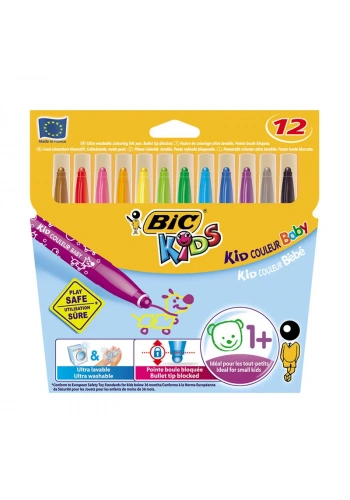 BİC KİDS COULEUR BABY YIKANABİLİR KEÇELİ KALEM 12 RENK (902080)