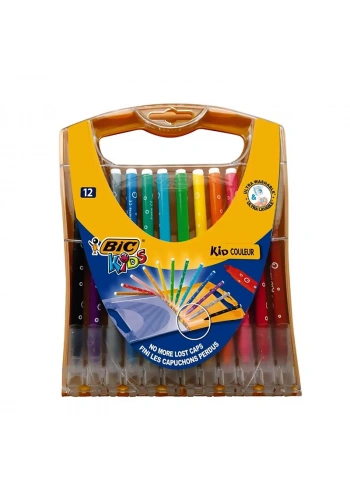 BİC KİDS COULEUR YIKANABİLİR KEÇELİ KALEM 12 RENK PLASTİK KUTU (933964)