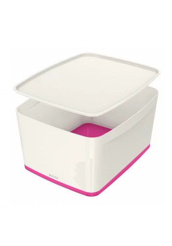 LEİTZ 5216 MYBOX KAPAKLI GENİŞ SAKLAMA KUTUSU PEMBE-BEYAZ