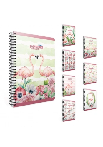 GIPTA FLAMİNGO SPİRALLİ DEFTER 19x26 DÜZ 100 YAPRAK (4171)
