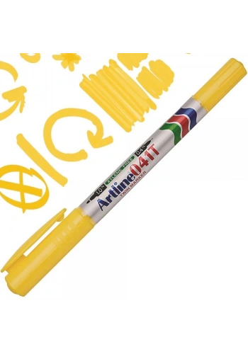 ARTLİNE EK-041T İKİ UÇLU PERMANENT MARKÖR SARI