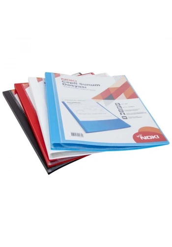 NOKİ 64120-N CEPLİ SUNUM DOSYASI A4 SİYAH 20Lİ