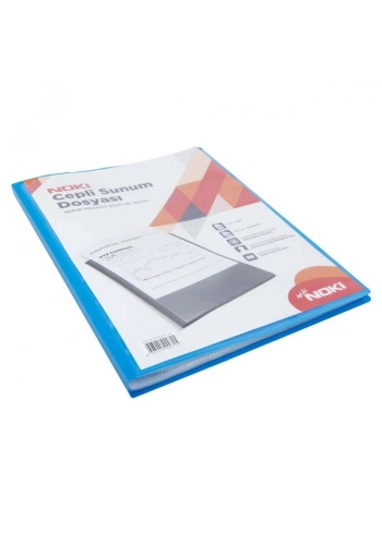 NOKİ 64160-N CEPLİ SUNUM DOSYASI A4 MAVİ 60LI