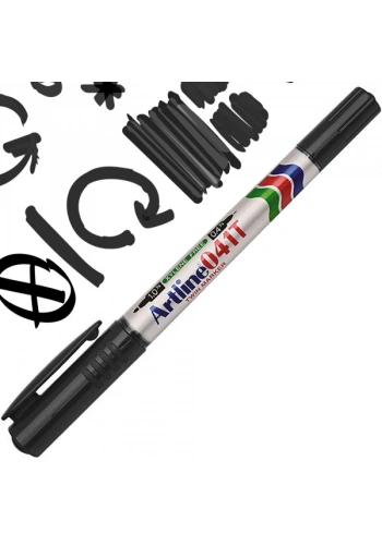 ARTLİNE EK-041T İKİ UÇLU PERMANENT MARKÖR SİYAH