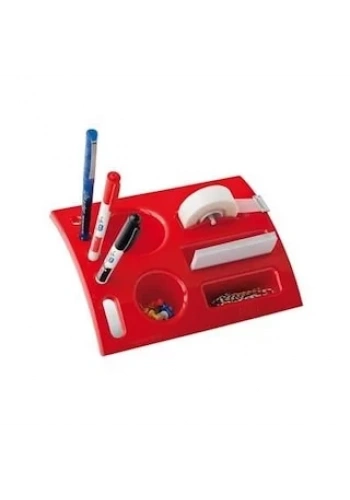 MAS 808 TİDY DESK PLASTİK MASA ÜSTÜ ORGANİZER KIRMIZI