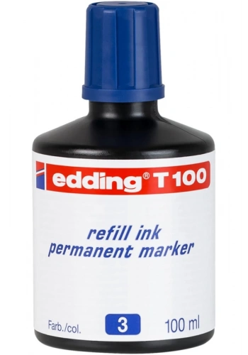 EDDİNG T100 PERMANENT MARKÖR MÜREKKEBİ MAVİ 100ml