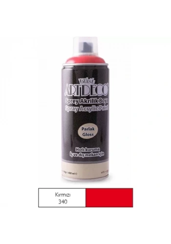 ARTDECO SPREY AKRİLİK BOYA 340 KIRMIZI 400ml (Y-400)