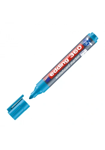 EDDİNG 360 BEYAZ TAHTA KALEMİ YUVARLAK UÇ AÇIK MAVİ