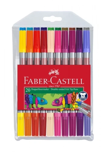 FABER-CASTELL ÇİFT UÇLU KEÇELİ KALEM 20 RENK (151119)