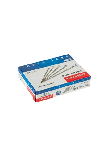 MİMAKS NİKELLİ TOPLU İĞNE 20gr KUTU (TI20)
