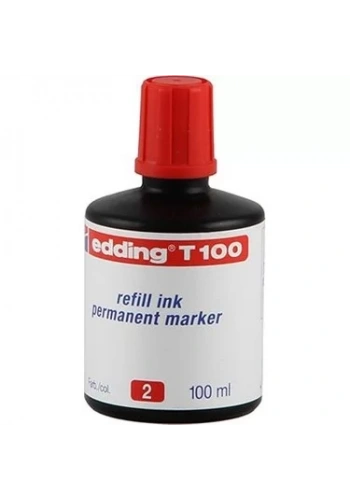 EDDİNG T100 PERMANENT MARKÖR MÜREKKEBİ KIRMIZI 100ml