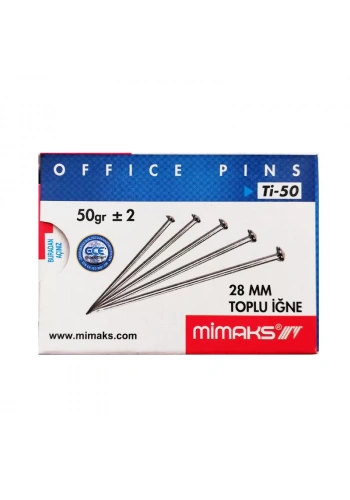 MİMAKS NİKELLİ TOPLU İĞNE 50gr KUTU (TI50)